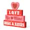 Glitzhome® 11.25"Lighted Valentine's Wooden Block Table Sign